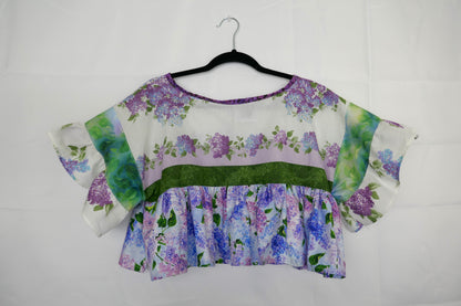 Purple and Green Floral Boxy Blouse