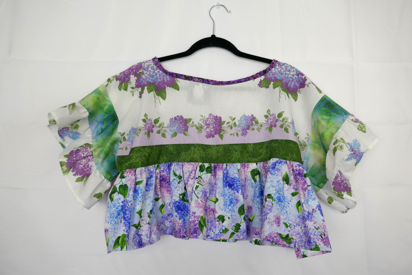 Purple and Green Floral Boxy Blouse